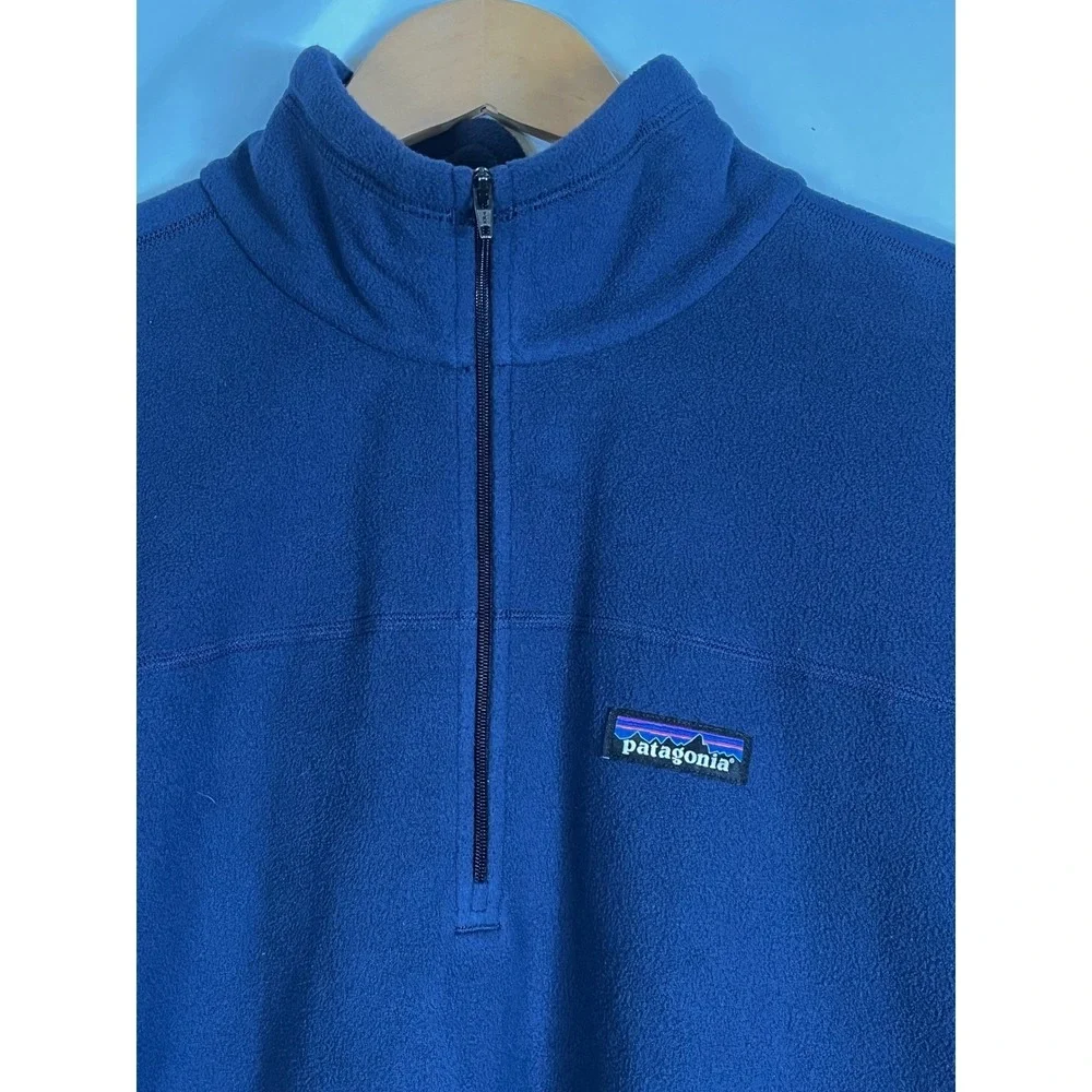 Patagonia Micro D Fleece Quarter Zip Pullover Men Large Navy Blue 26176 FA24
